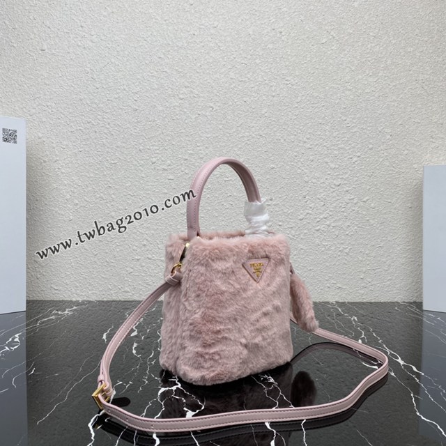 Prada專櫃新款山羊毛桶包 1BA373 普拉達Prada Panier桶包手袋 csp1526